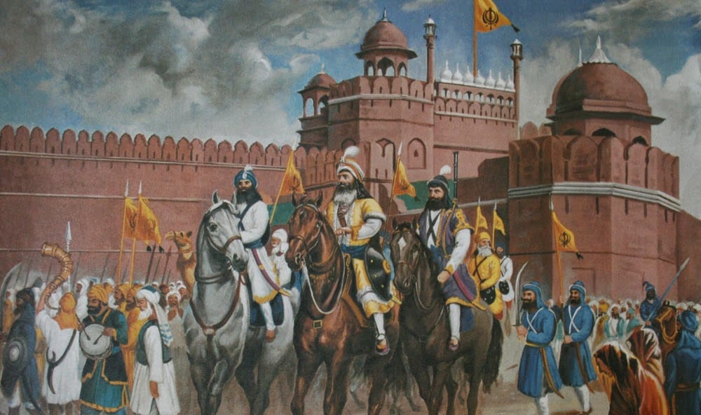 Sikh warriors in historical battle
